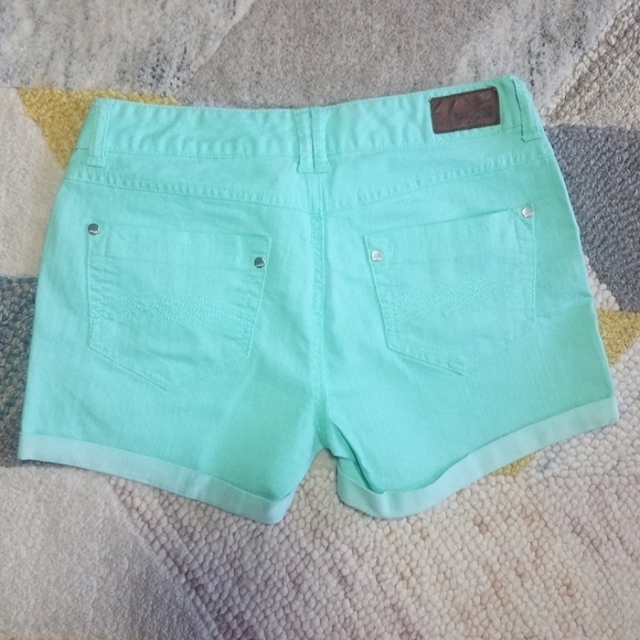 Express Mint Jean Shorts 4 - Picture 2 of 3